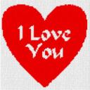 „I love You“ 40x40cm bunt als Entwurfdruck