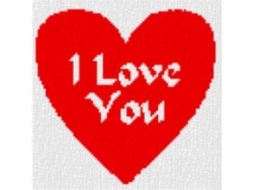 „I love You“ 40x40cm bunt als Volldruck