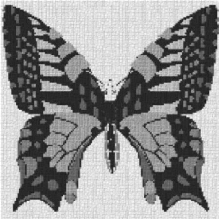Butterfly 60x60cm schwarz/weiß als Volldruck