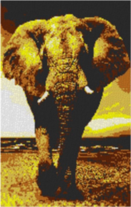 Elefant 60x80cm yellow Style per eMail
