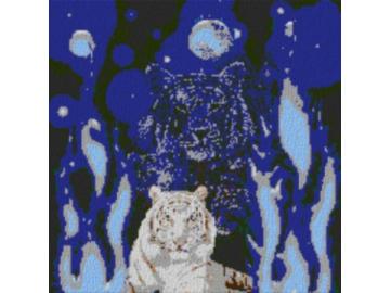 Weltall Tiger 80x80cm cartoon Style per eMail